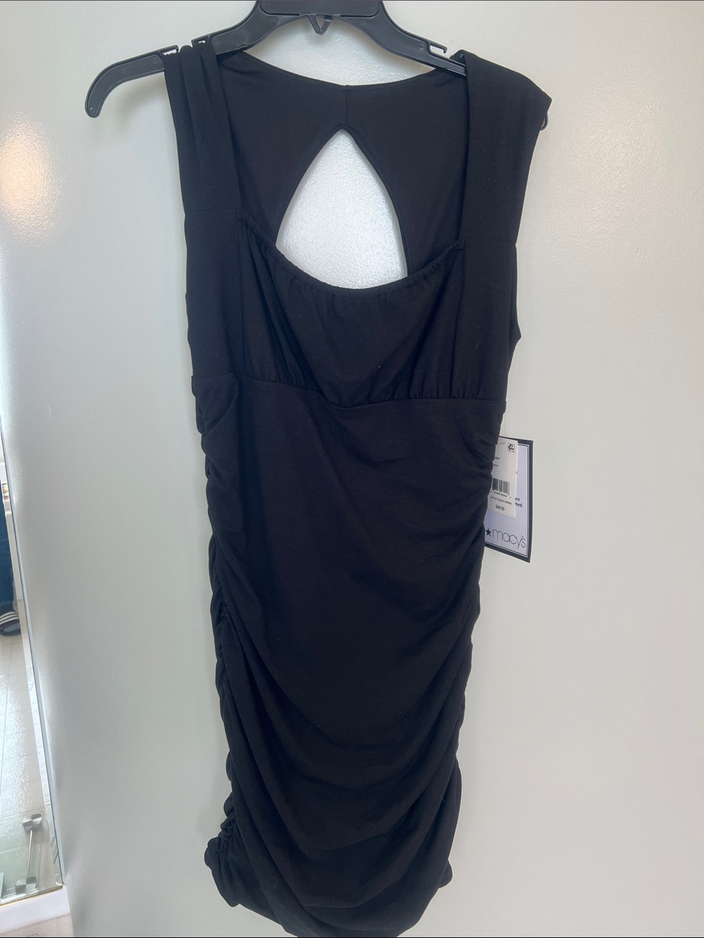 Emerald Sundae Black Backless Ruched Bodycon Dress